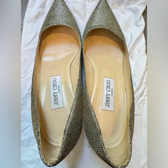 Jimmy Choo gold metallic pump heels size 39 pre owned - Picture 11 of 11